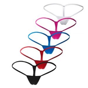 5 Pack Womens Mini  G-string Micro Thongs Underwear Panties Low Waist Briefs
