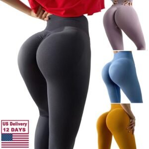 Women Scrunch Butt Lifting Leggings Anti-Cellulite High Waist Push Up Yoga Pants