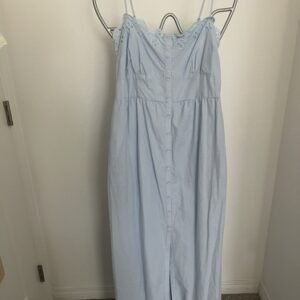 NWT Lost + Wander Blue Azure Cotton Eyelet Midi Dress Size Large