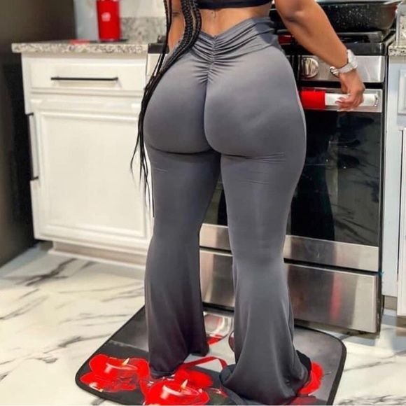 Trending Butt Cheeks Ruched High Waisted Flare Pants