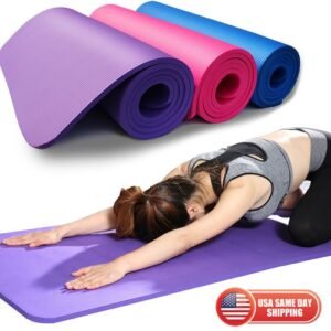 Yoga Mats Extra Thick Exercise Gym Mat Non Slip With Carry Straps US Fast Ship