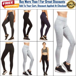HIGH WAISTED PREMIUM Cotton STRETCH LONG WORKOUT YOGA LEGGINGS PANTS FITNESS