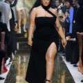 Ashley Graham pulls off business chic in a purple blazer dress