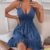 Womens Sexy Backless Swing Mini Dress Summer Deep V-Neck Beach Party Sundress